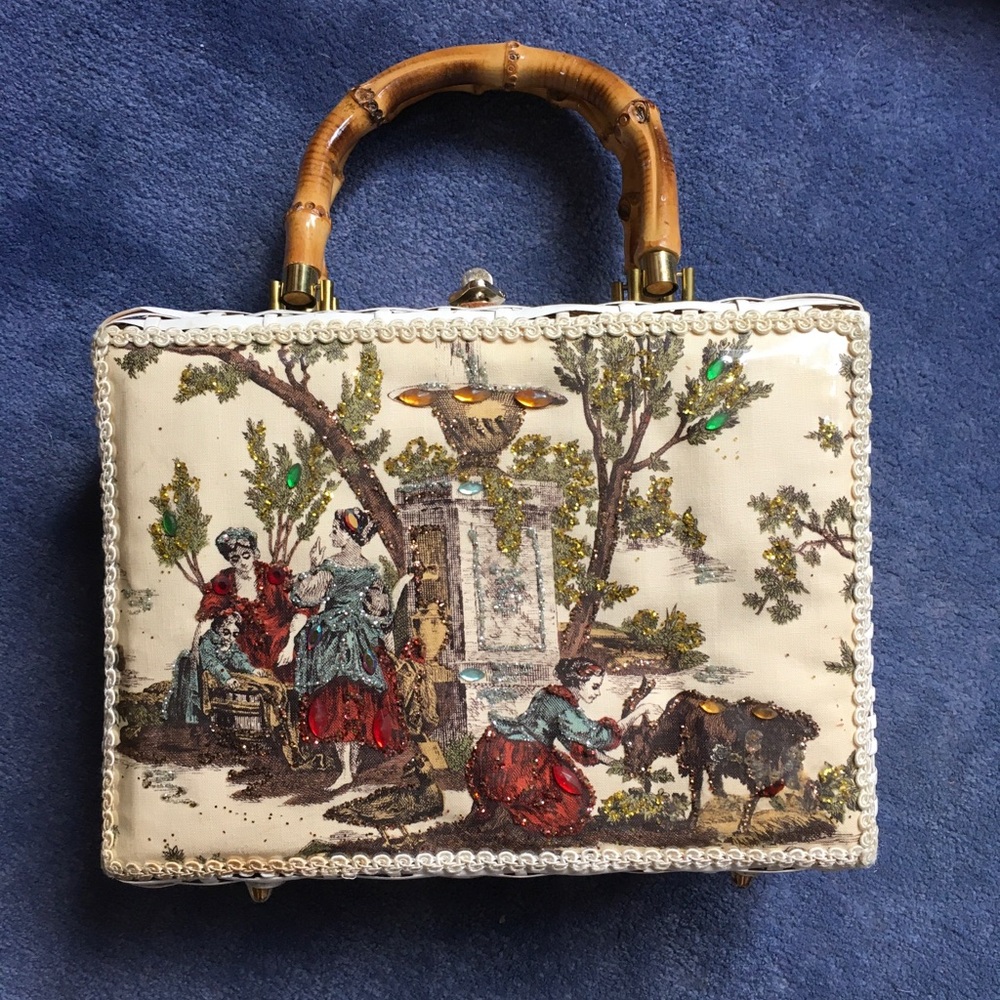 SOLD Gorgeous bamboo handled purse. Handmade in Japan